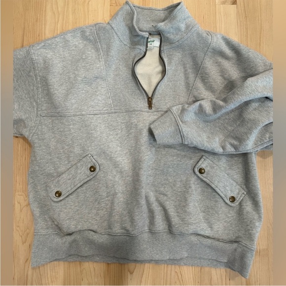 Aerie Zip up crew neck sweatshirt - size medium - Picture 1 of 3
